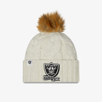 New Era NFL Las Vegas Raiders Pom Knit Beanie Creme