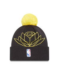 New Era NBA Warriors Pom Knit Beanie Black