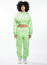 Soulside Frauen Heavy Cropped Hoodie - Cropped Basic Soul - Mint Green