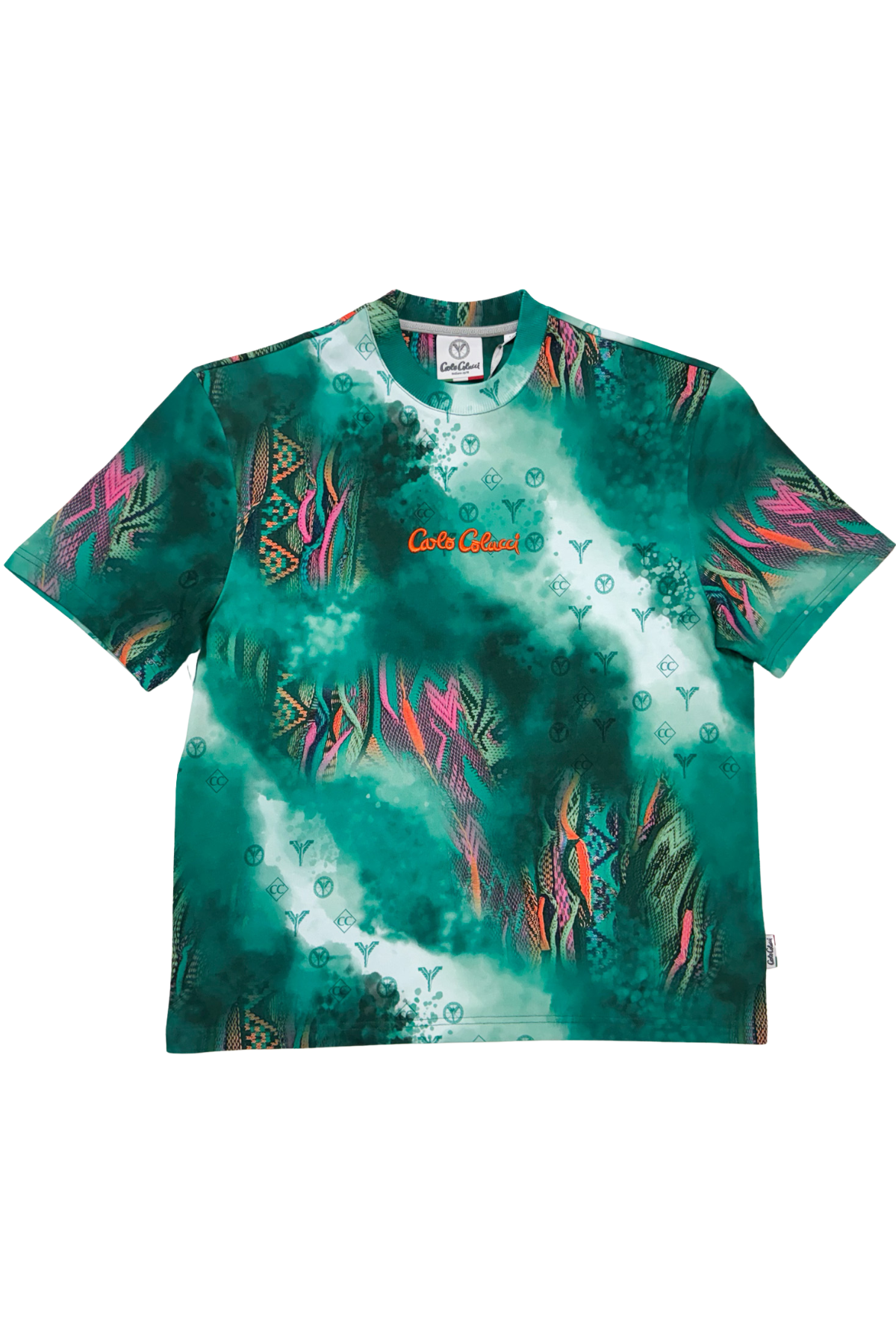 Carlo Colucci Sprayed Knit T-Shirt Green - Soulsideshop