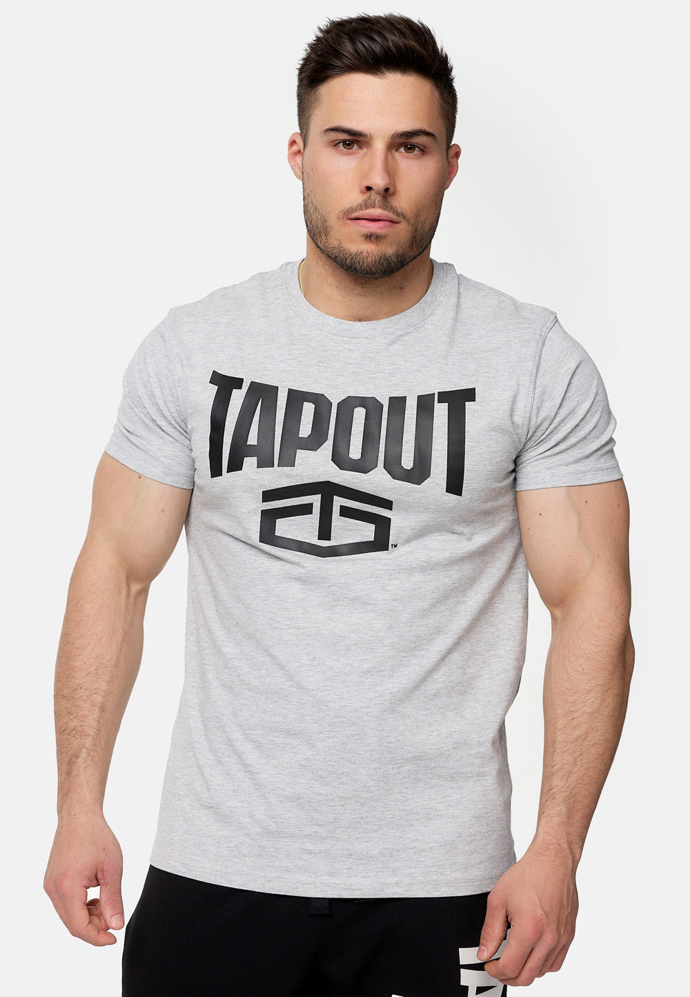 Tap Out Active Basic T-Shirt Marl Grey Black