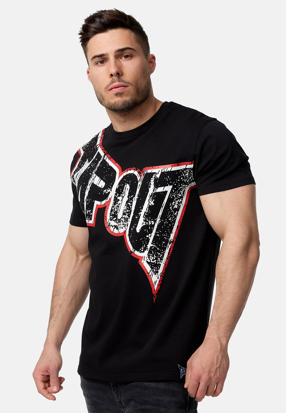 Tap Out Bernardino Basic T-Shirt Black Ecru Red
