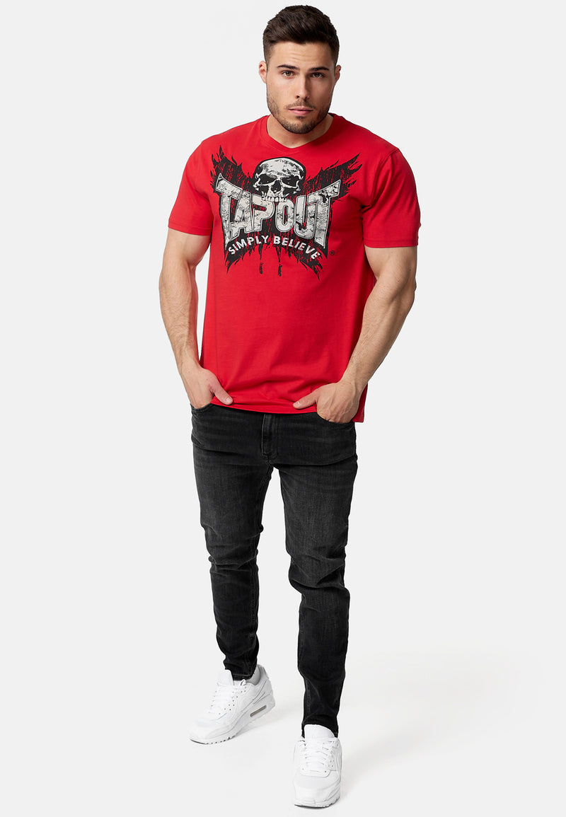 Tap Out Creston Basic T-Shirt Red Black Silver