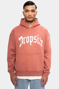 Dropsize Heavy Oversize Logo Design Hoodie Clay