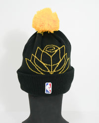 New Era NBA Warriors Pom Knit Beanie Black