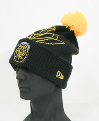 New Era NBA Warriors Pom Knit Beanie Black