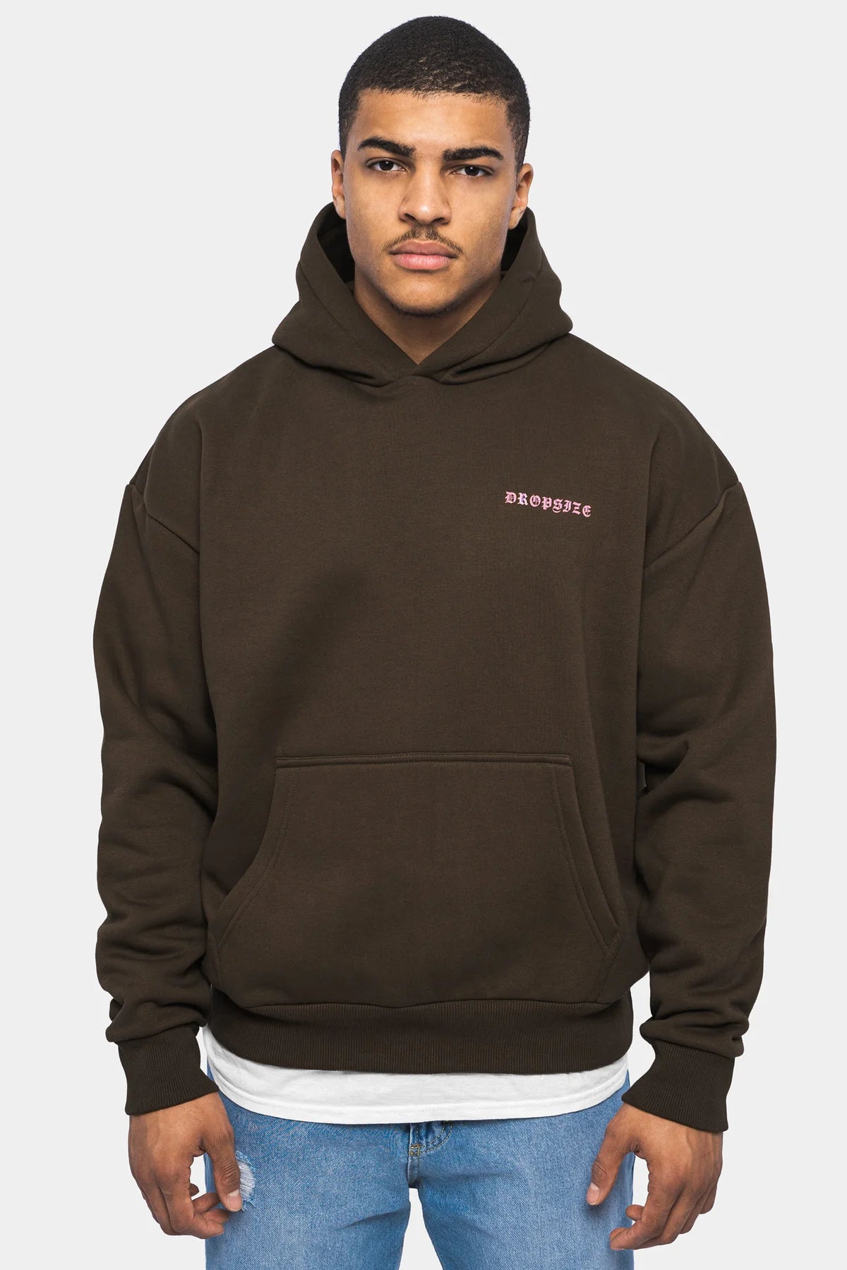Dropsize Heavy Oversize Circle Hoodie Brown
