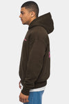 Dropsize Heavy Oversize Circle Hoodie Brown