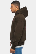 Dropsize Heavy Oversize Circle Hoodie Brown