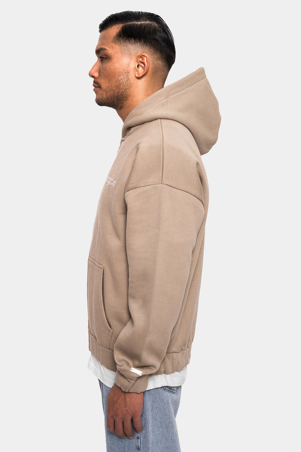 Dropsize Super Heavy Oversize Blank Zip Hoodie Weathered Teak