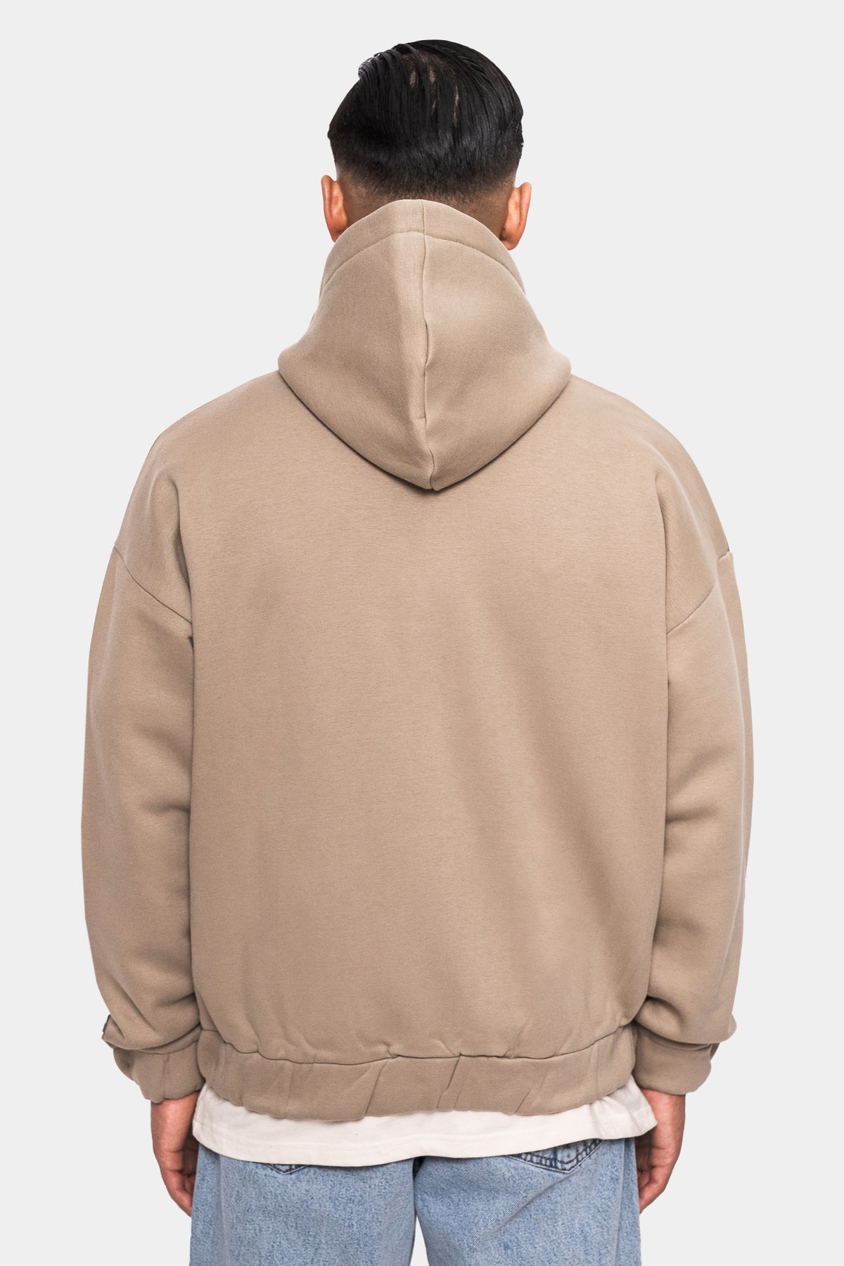 Dropsize Super Heavy Oversize Blank Zip Hoodie Weathered Teak