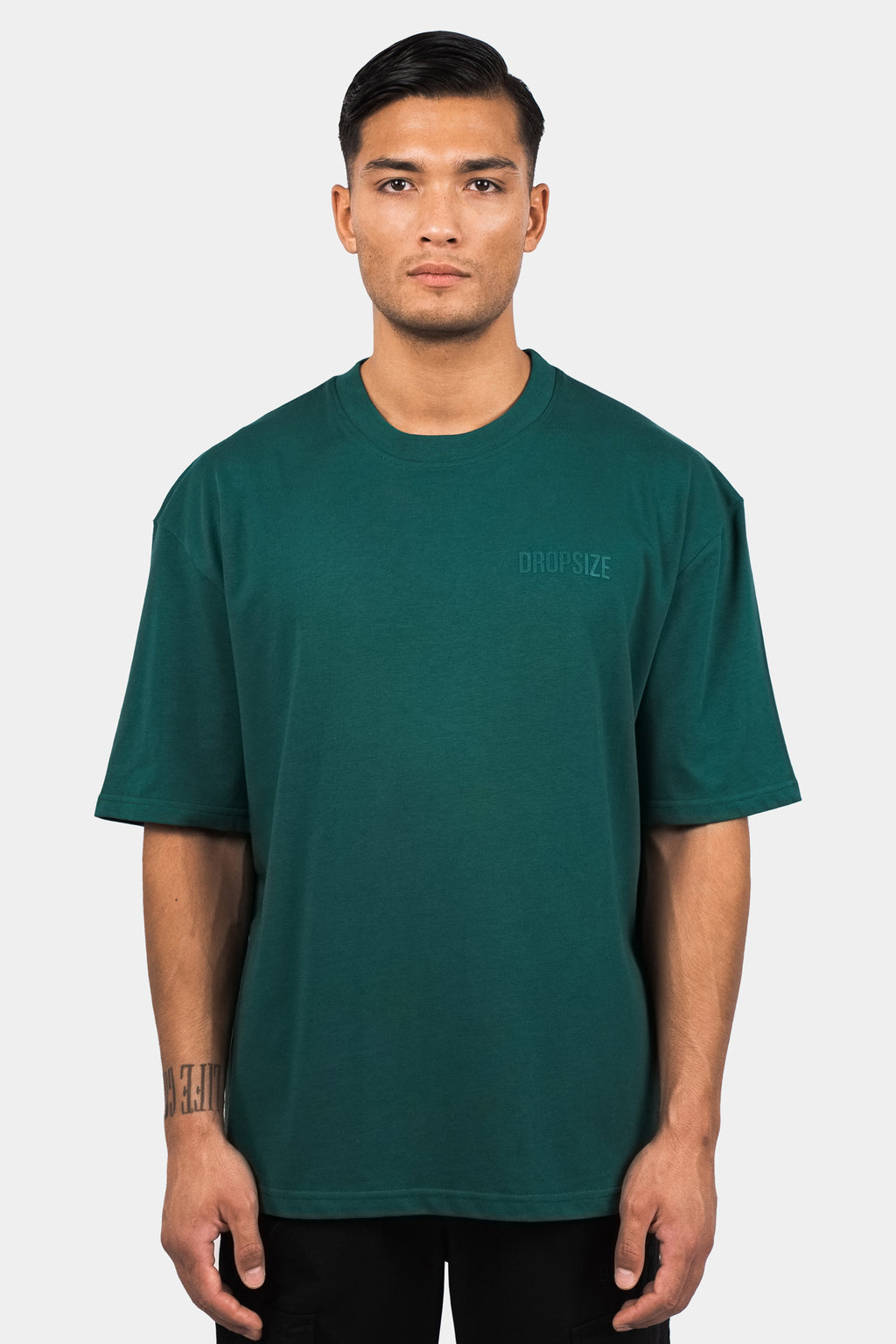 Dropsize Heavy Oversize HD Print T-Shirt Green