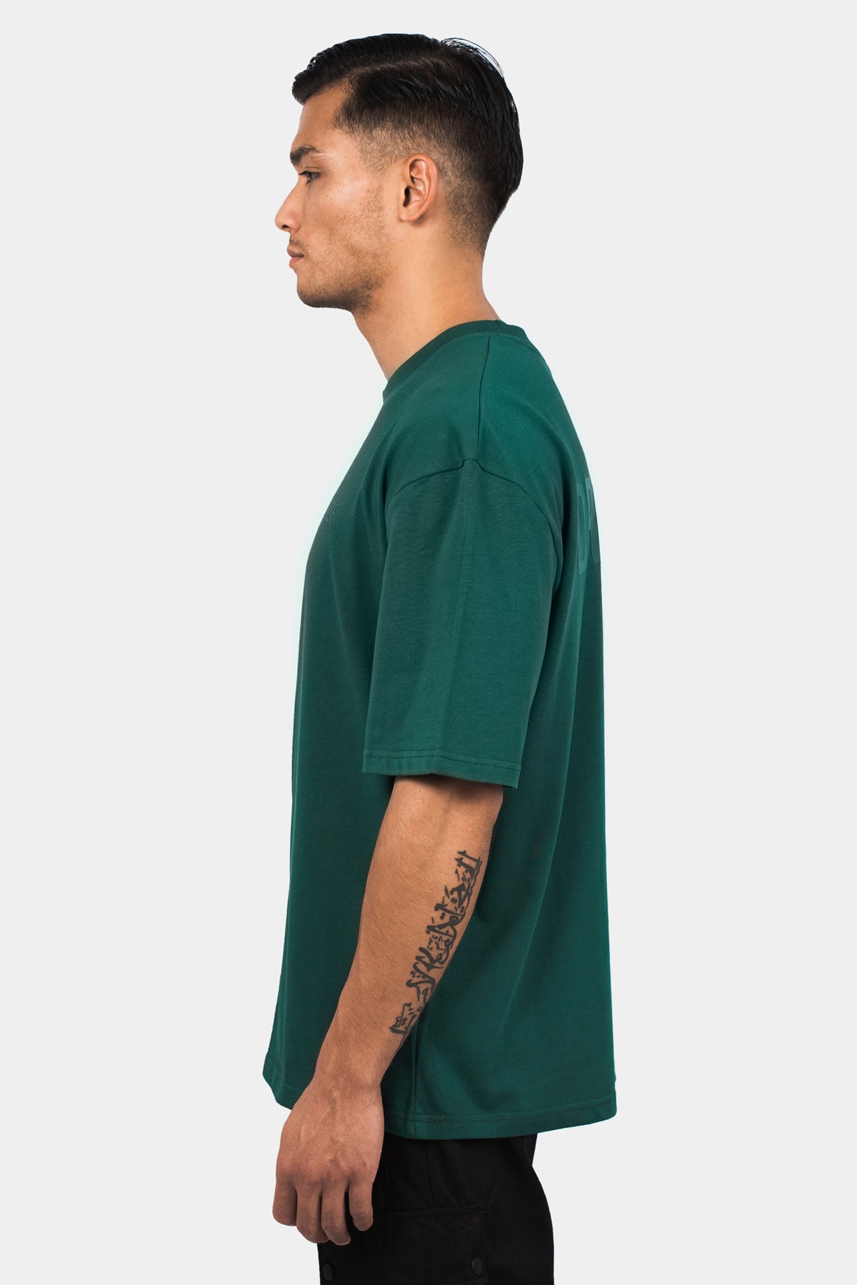 Dropsize Heavy Oversize HD Print T-Shirt Green