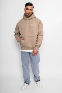 Dropsize Heavy Oversize Embo Small Logo Hoodie Weathered Teak