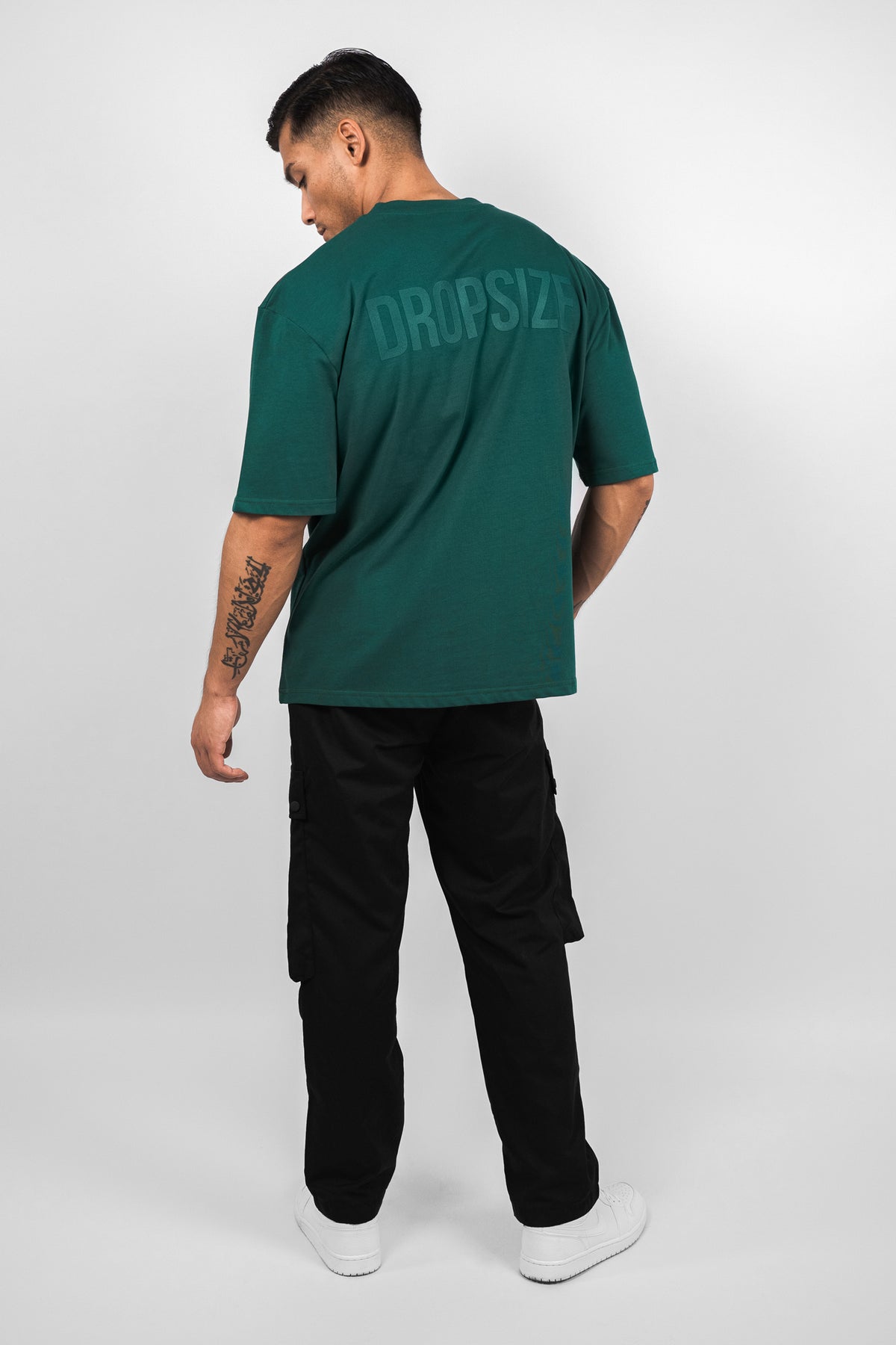 Dropsize Heavy Oversize HD Print T-Shirt Green