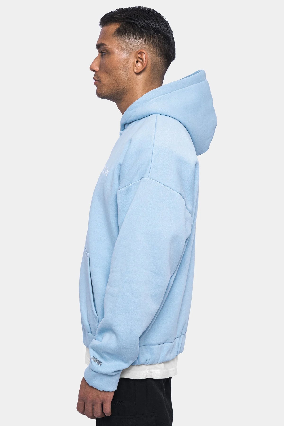 Dropsize Super Heavy Oversize Blank Zip Hoodie Baby Blue - Soulsideshop