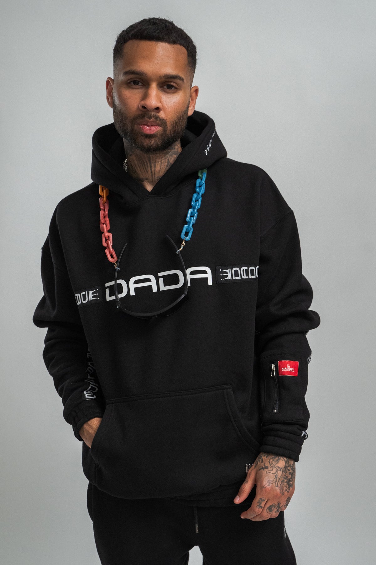 Dada Supreme Taping Hoodie Black