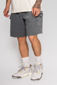 Dropsize Heavy Cargo Sweat Short Washed Grey