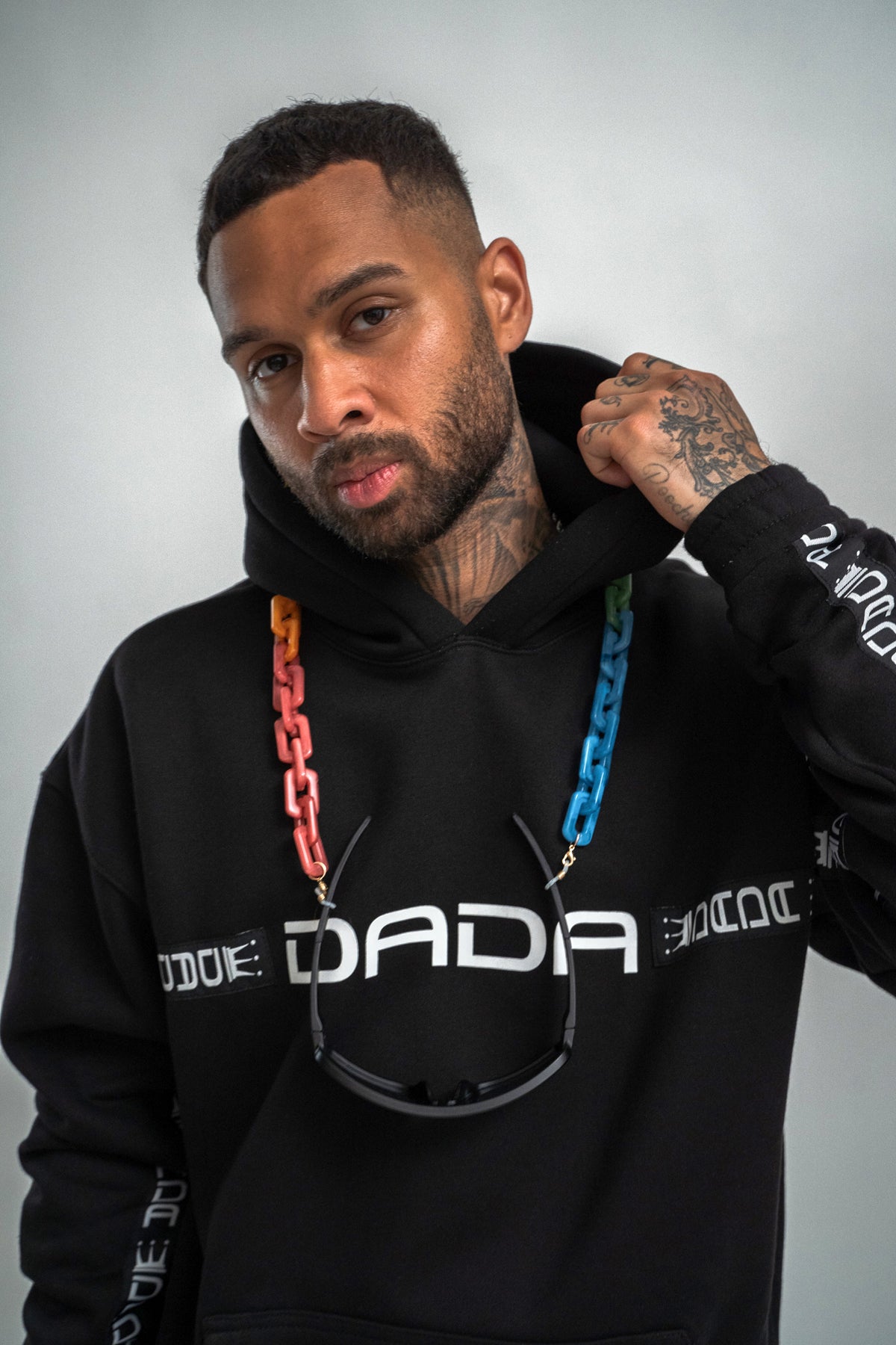 Dada Supreme Taping Hoodie Black