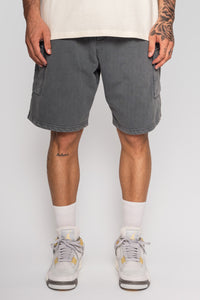 Dropsize Heavy Cargo Sweat Short Washed Grey