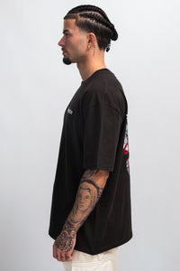 Dropsize Heavy  Oversize Crew Love T-Shirt Washed Black