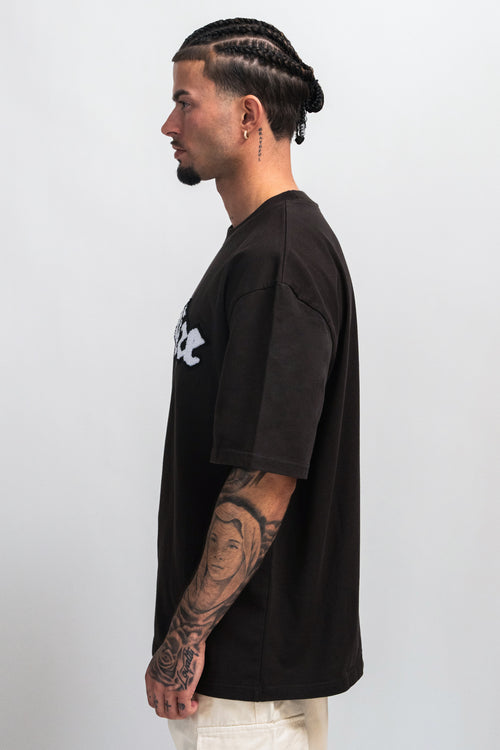 Dropsize Frottee Embo T-Shirt Black