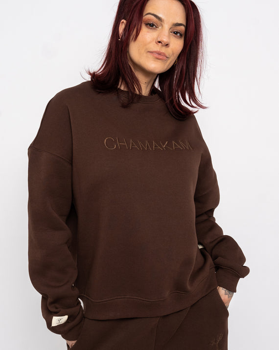 Chamakam Organic Oversized Heavy Sweatshirt Braun
