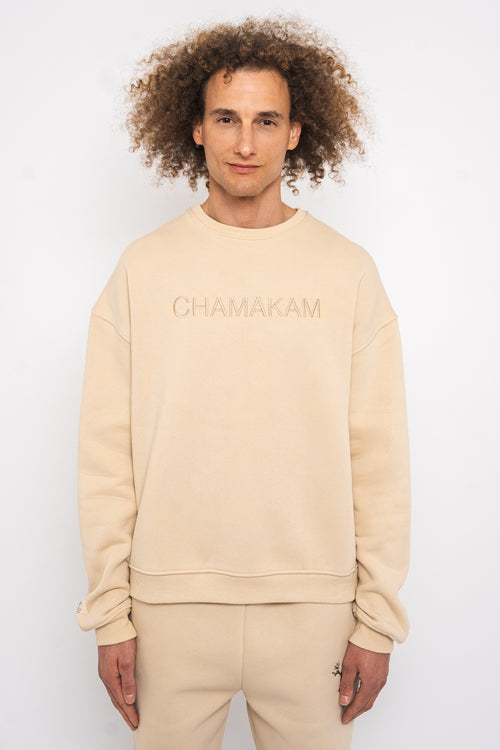 Chamakam Organic Oversized Heavy Sweatshirt Cream