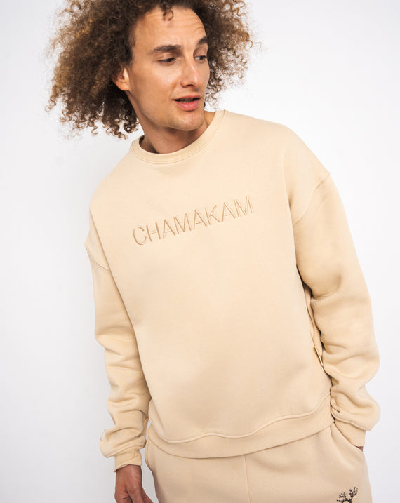 Chamakam Organic Oversized Heavy Sweatshirt Cream