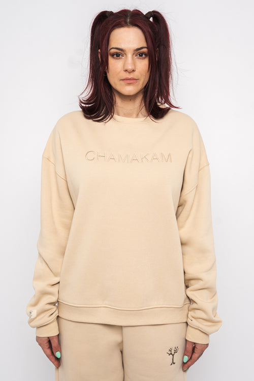Chamakam Organic Oversized Heavy Sweatshirt Cream