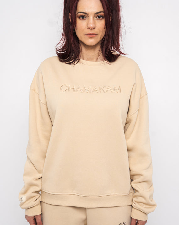 Chamakam Organic Oversized Heavy Sweatshirt Cream