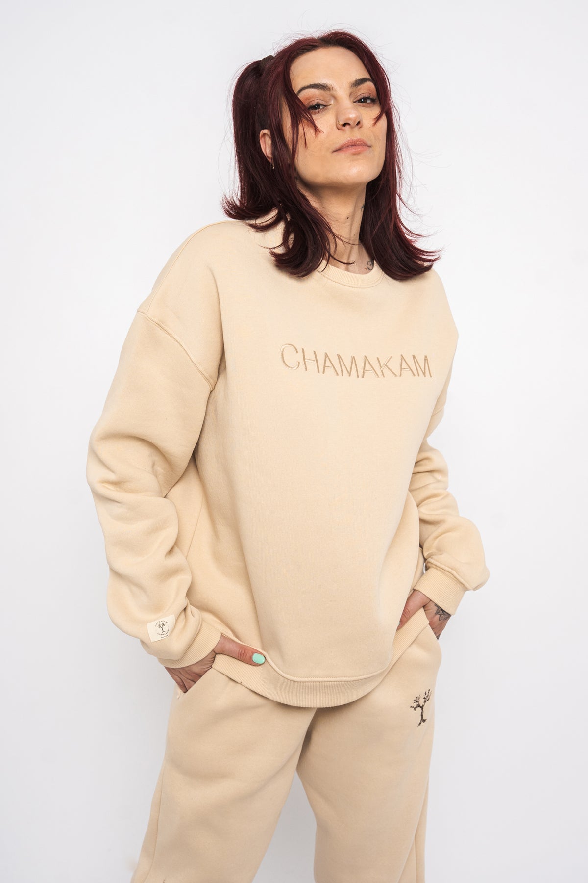 Chamakam Organic Heavy Sweatshirt Cream