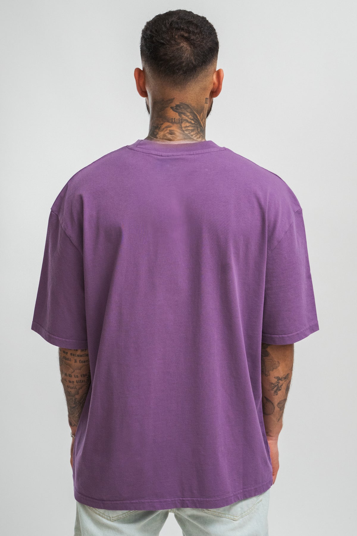 Dropsize Heavy HD Front Logo T-Shirt Washed Purple