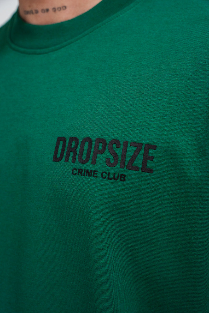Dropsize Heavy Oversize Crime Club T-Shirt Green