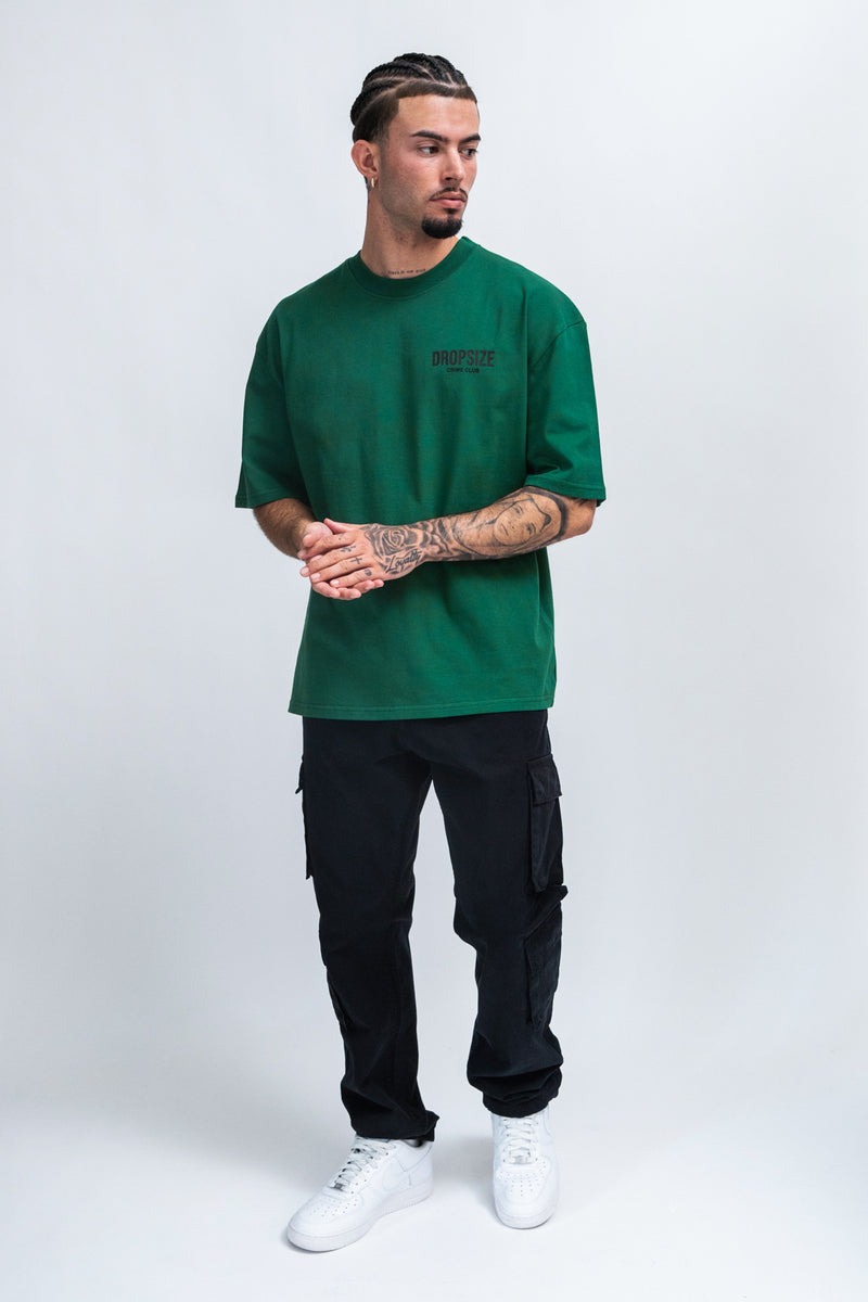 Dropsize Heavy Oversize Crime Club T-Shirt Green