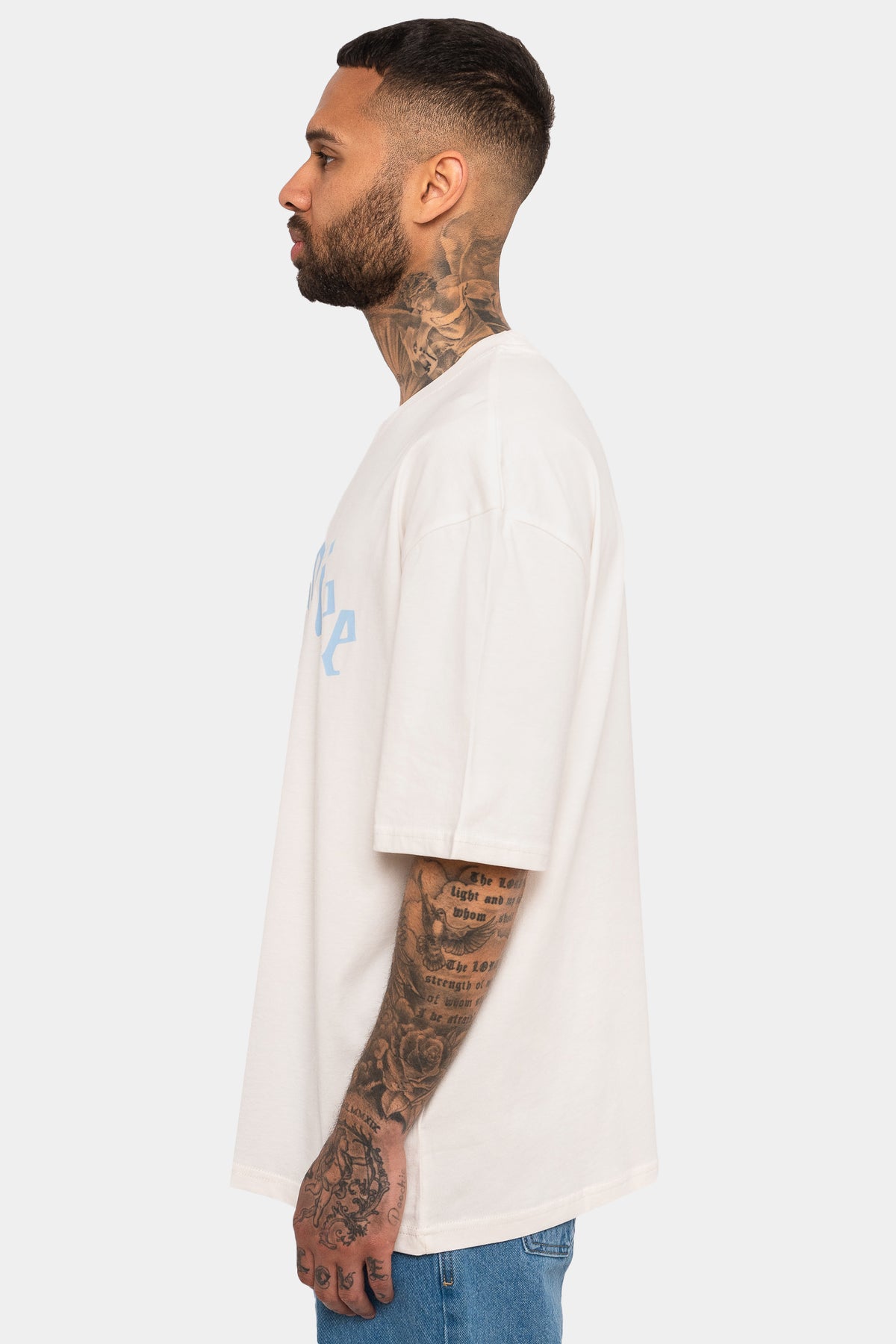 Dropsize Heavy Oversize Logo T-Shirt Coconut Cream