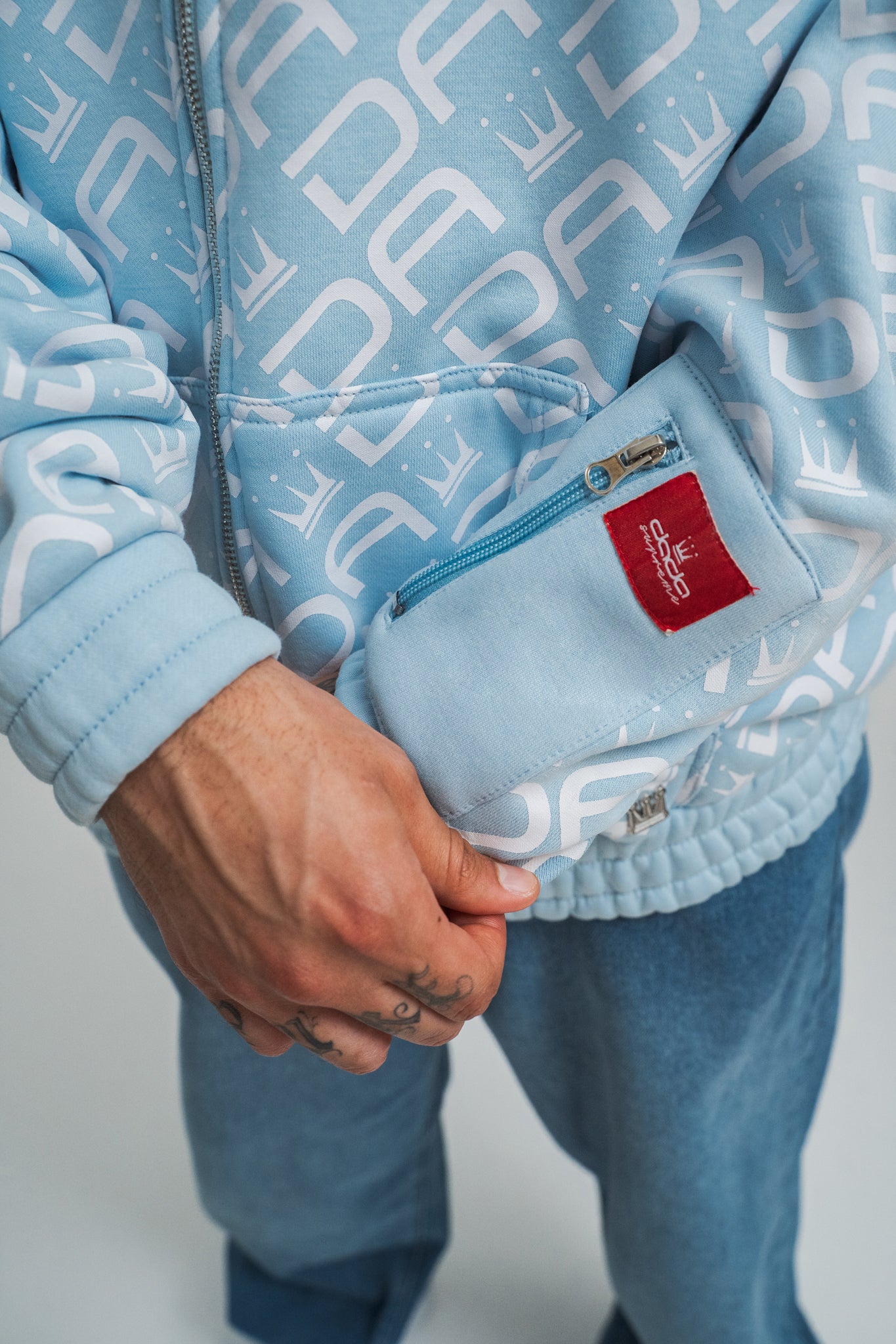 Dada Supreme All Over Zip Hoodie Baby Blue Soulsideshop