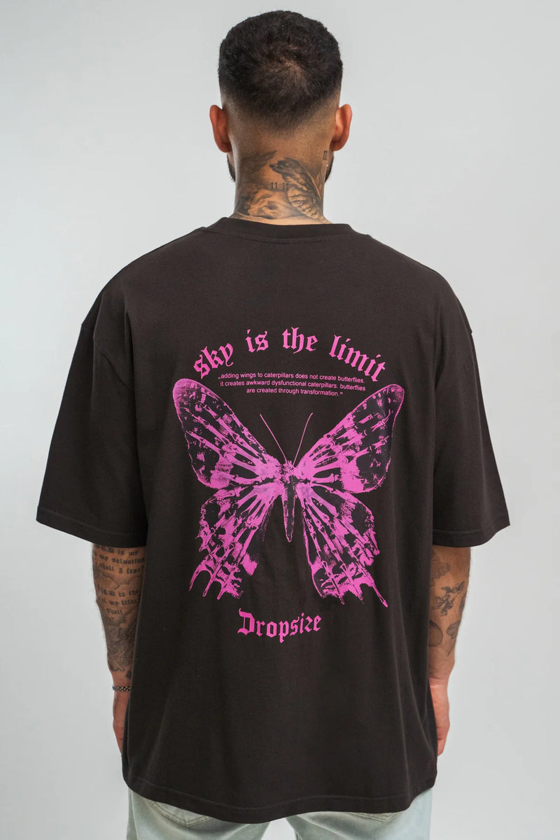 Dropsize Heavy Sky Is The Limit T-Shirt Washed Black