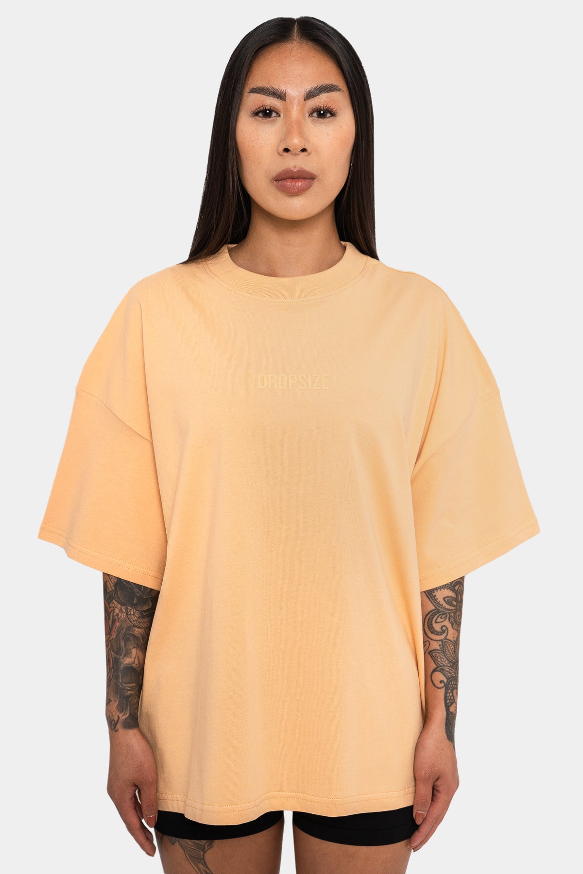 Dropsize Heavy Middle HD Print T-Shirt Washed Peach