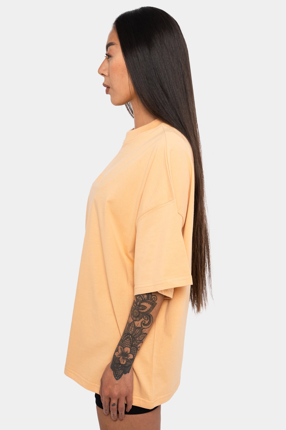 Dropsize Heavy Middle HD Print T-Shirt Washed Peach