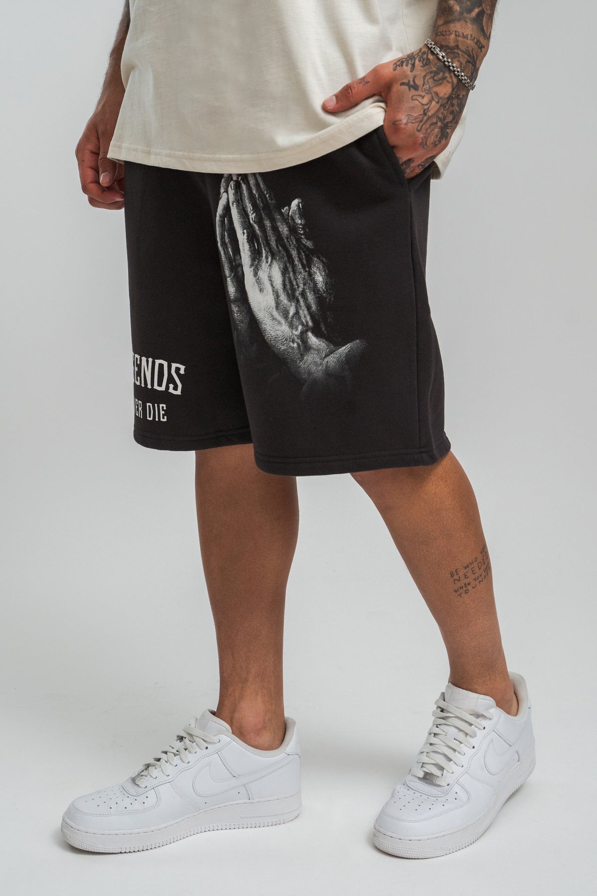 Dropsize Heavy Legends Sweat Shorts Washed Black