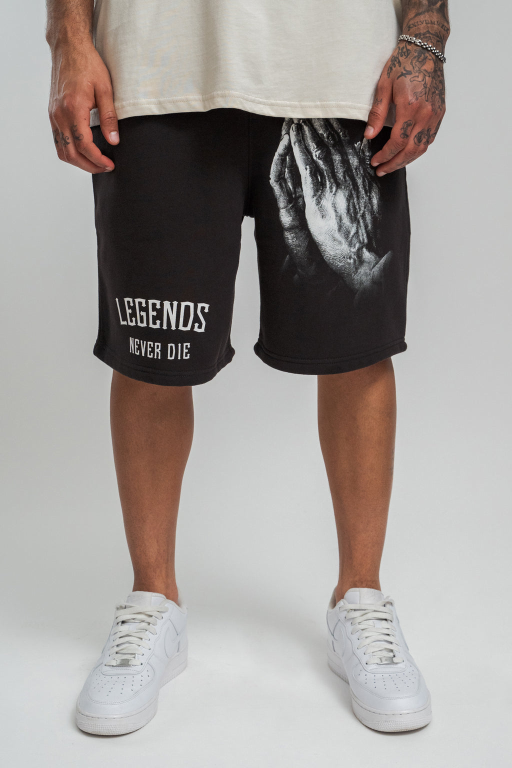 Dropsize Heavy Legends Sweat Shorts Washed Black