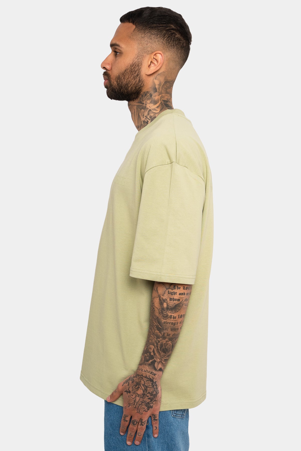 Dropsize Heavy Oversize HD Print T-Shirt Pistachio