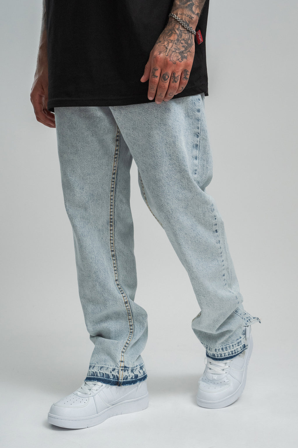 2Y Basic Relaxed Denim Jeans Ice Blue