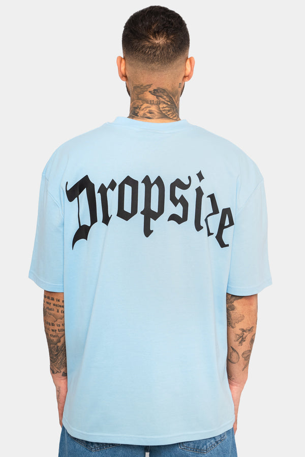 Dropsize Heavy Oversize Backprint T-Shirt Baby Blue