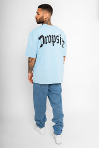 Dropsize Heavy Oversize Backprint T-Shirt Baby Blue