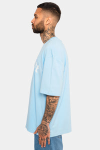 Dropsize Heavy Oversize Logo T-Shirt Baby Blue