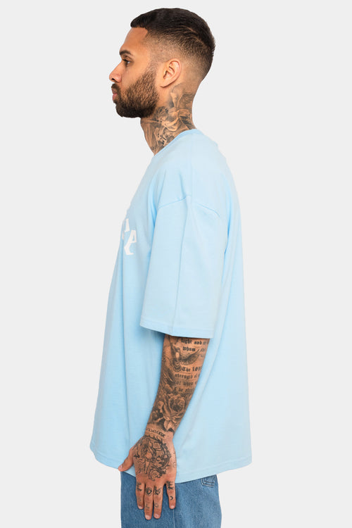 Dropsize Heavy Oversize Logo T-Shirt Baby Blue