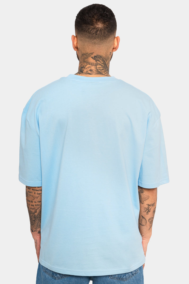 Dropsize Heavy Oversize Logo T-Shirt Baby Blue