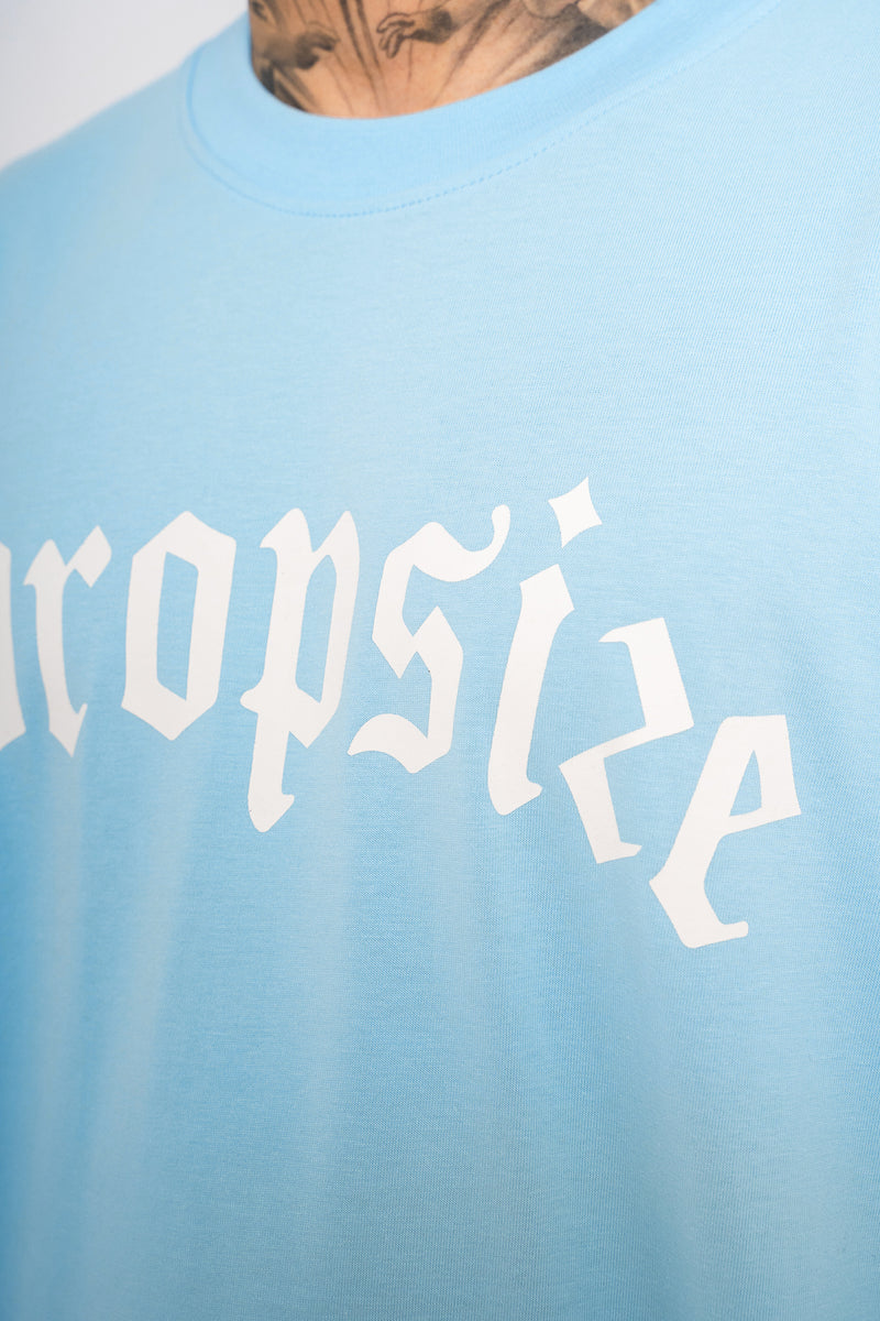 Dropsize Heavy Oversize Logo T-Shirt Baby Blue